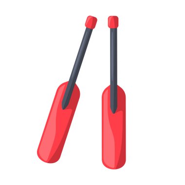 Kürek çekme sanatı, kürek çekme, kürek çekme, kürek çekme, kano kürekleri vektör çizimi, tekne ekipmanları ikonu, beyaz arkaplan üzerinde izole edilmiş.