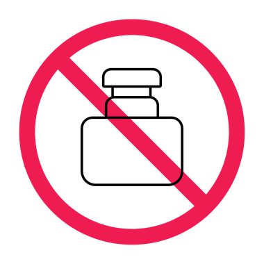 Parfüm izi yok, parfüm işareti yok. Parfüm sembolü kullanmayın. Yasak parfüm ikonu.