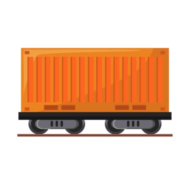 Tren yük vagonu çizimi, yük vagonu ikonu, yük vagonu yük vagonu nakliye aracı, beyaz arka planda izole edilmiş.