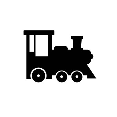 Tren simgesi vektörü, tren silueti, tren klibi sanatı, lokomotif tren siluet vektör çizimi, beyaz arkaplanda izole edilmiş