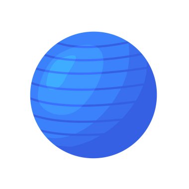 Lastik jimnastik salonu top ikonu, dengeli top ikonu, jimnastik topu klipsi sanatı, egzersiz malzemeleri ikonu, vektör illüstrasyonu