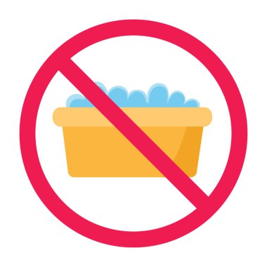 Yıkama, yıkama işareti yok, elle yıkama sembolü yok, vektör çizimi yok.