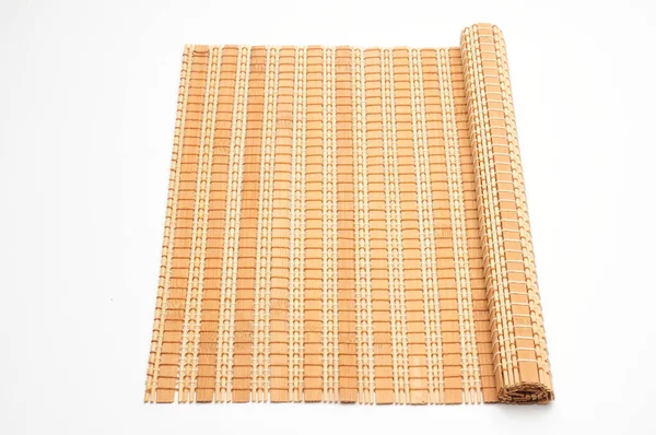 Bambu Matta Isolerad Vit Bakgrund — Stockfoto