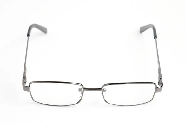 Óculos Ópticos Transparentes Com Uma Caixa Óculos Fundo Branco Isolado — Fotografia de Stock