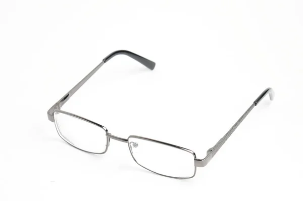 Διάφανα Οπτικά Γυαλιά Θήκη Γυαλιών Απομονωμένο Λευκό Φόντο — Φωτογραφία Αρχείου