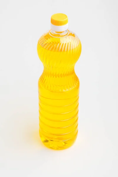 Butelka Oleju Roślinnego Izolowanym Białym Tle — Zdjęcie stockowe