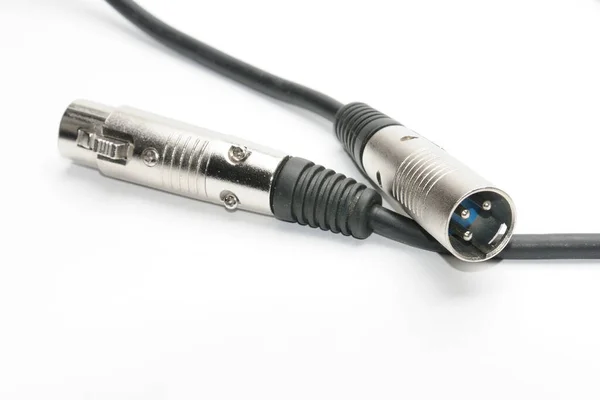 Audio Kabel Mit Xlr Anschlüssen Für Mikrofone Und Professionelle Audiogeräte — Stockfoto