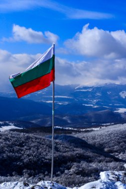 Bulgaristan 'ın Lozen Dağı' nda kış manzarası