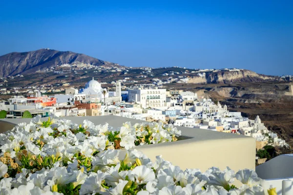 Santorini Oficialmente Thira Thera Griega Clásica Una Isla Mar Egeo — Foto de Stock