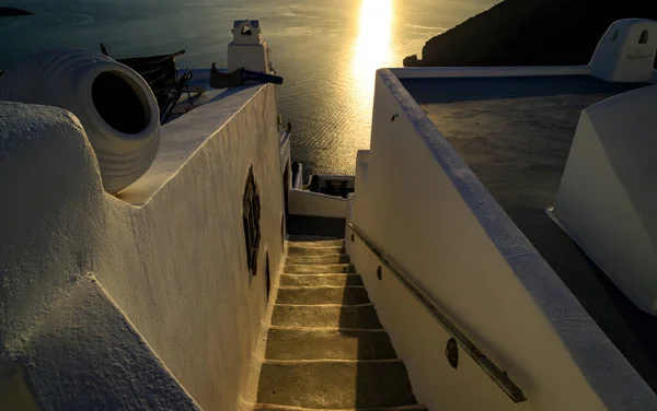 Santorini Oficialmente Thira Thera Grego Clássico Uma Ilha Sul Mar — Fotografia de Stock