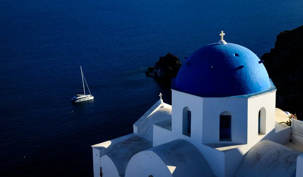 Santorini Офіційно Thira Класична Грецька Thera Острів Південній Частині Егейського — стокове фото