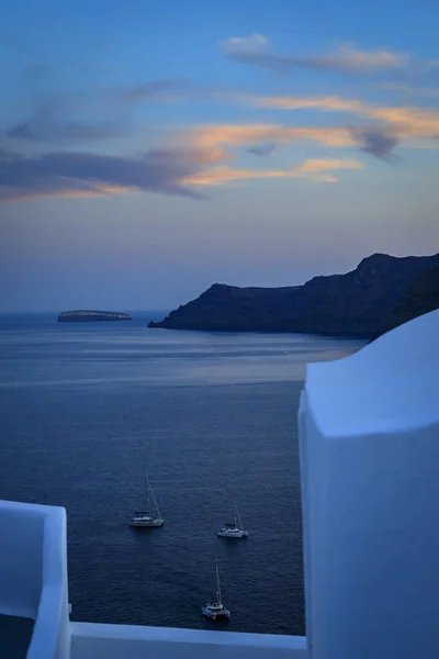 Santorini Oficialmente Thira Thera Grego Clássico Uma Ilha Sul Mar — Fotografia de Stock