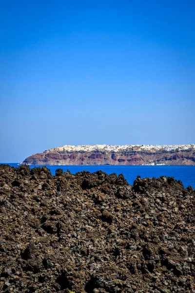 Santorini Officieel Thira Klassieke Griekse Thera Een Eiland Zuidelijke Egeïsche — Stockfoto