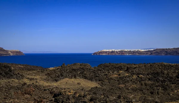 Santorini Officiellt Thira Och Klassiska Grekiska Thera Södra Egeiska Havet — Stockfoto
