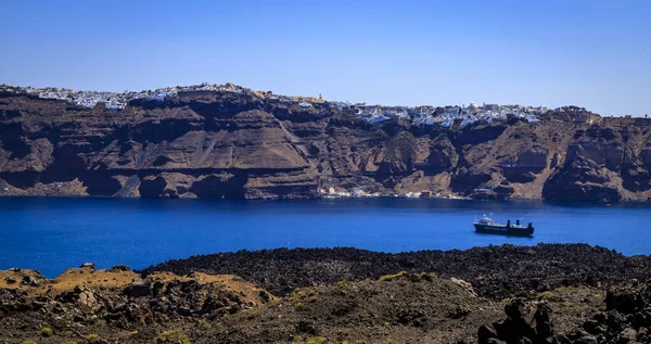 Santorini Officieel Thira Klassieke Griekse Thera Een Eiland Zuidelijke Egeïsche — Stockfoto