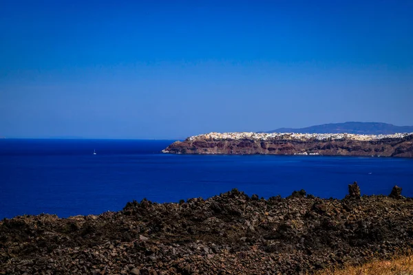 Santorin Officiellement Thira Thera Grecque Classique Est Une Île Dans — Photo