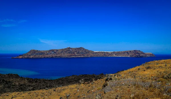 Santorini Oficjalnie Thira Klasyczna Grecka Thera Jest Wyspą Południowym Morzu — Zdjęcie stockowe