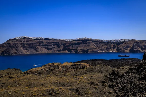 Santorini Officieel Thira Klassieke Griekse Thera Een Eiland Zuidelijke Egeïsche — Stockfoto