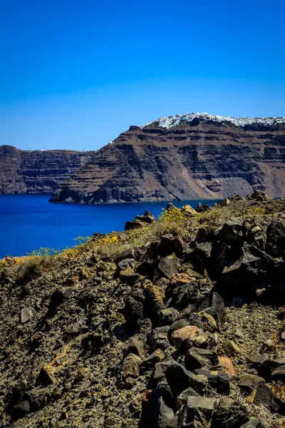 Santorini Officieel Thira Klassieke Griekse Thera Een Eiland Zuidelijke Egeïsche — Stockfoto