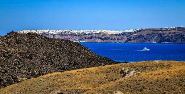 Santorini Oficjalnie Thira Klasyczna Grecka Thera Jest Wyspą Południowym Morzu — Zdjęcie stockowe