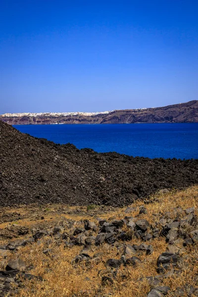 Santorini Oficialmente Thira Thera Griega Clásica Una Isla Mar Egeo — Foto de Stock
