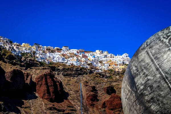 Santorin Officiellement Thira Thera Grecque Classique Est Une Île Dans — Photo