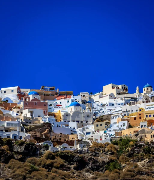 산토리니 Santorini 공식적으로는 Thira 그리스의 Thera 그리스 본토에서 남동쪽으로 200Km — 스톡 사진