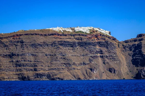 Santorini Officieel Thira Klassieke Griekse Thera Een Eiland Zuidelijke Egeïsche — Stockfoto