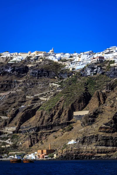 Santorini Ufficialmente Thira Classica Thera Greca Isola Nel Mar Egeo — Foto Stock