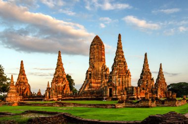 Ayutthaya (Tayland) Wat Chaiwatthanaram Tapınağı (eski kalıntılar)