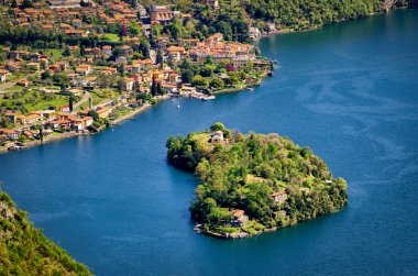 Isola Comacina nel Lago di Como (Lake Como İtalya)