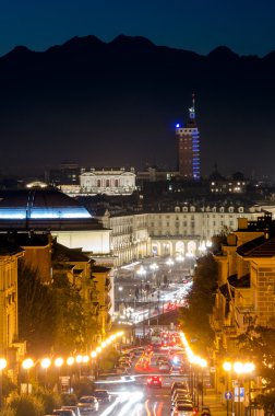 Turin (Torino), panorama, gece