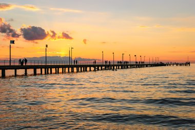 Gün batımında Jetty