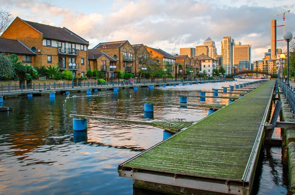 London, Isle of Dogs och Canary Wharf — Stockfoto