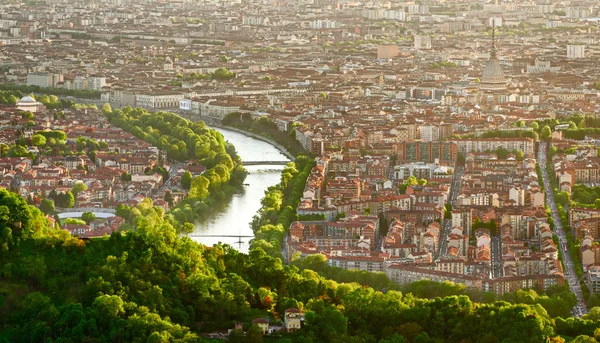 Turin (torino), panorama von superga — Stockfoto