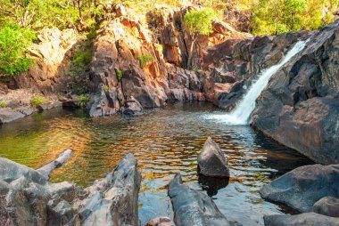 Kakadu Ulusal Parkı (Northern Territory Avustralya) manzara yakınındaki Gunlom uyanık