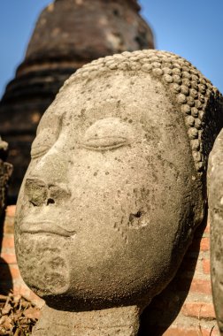 Ayutthaya (Tayland) Buda heykeli yakın çekim