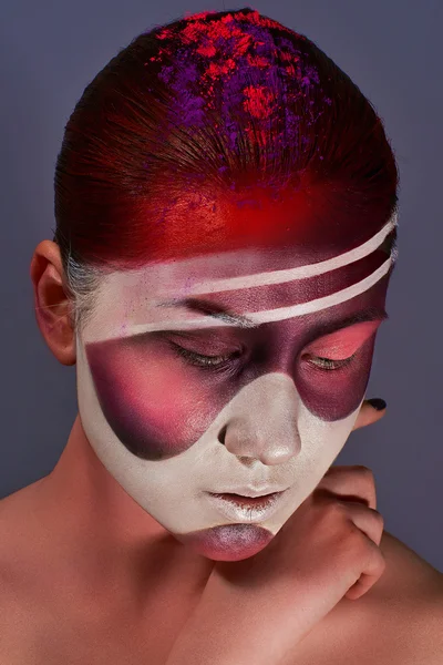 Mujer con arte facial creativo — Foto de Stock