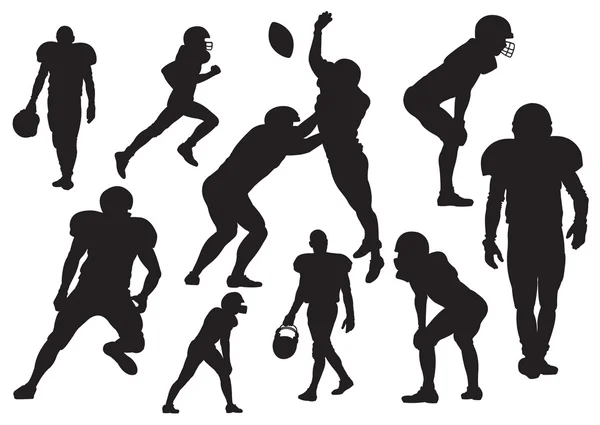 Silhouette vectorielle des footballeurs américains — Image vectorielle