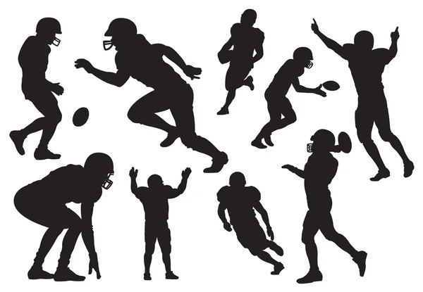 Vector American football players silhouette — Stock Vector