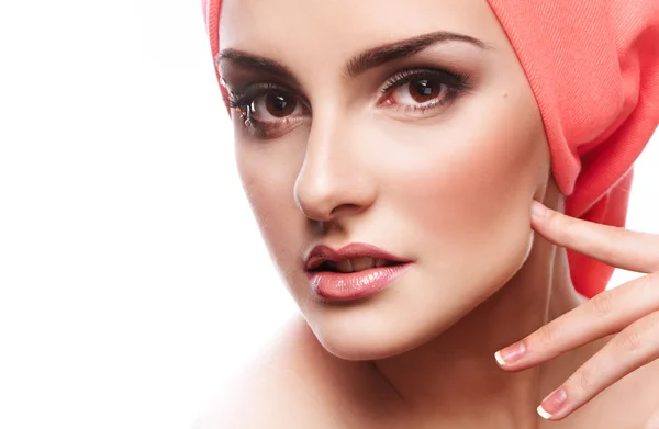 Face de mulher com maquiagem perfeita — Fotografia de Stock