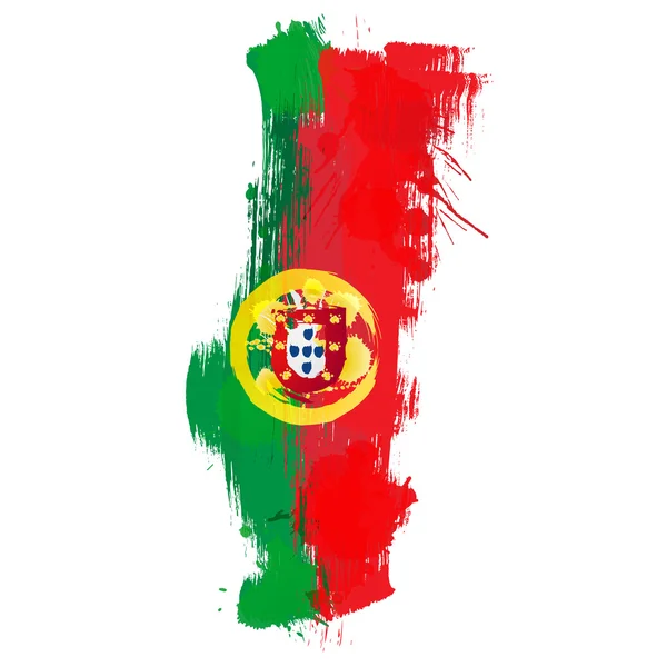 Grunge karta över Portugal med portugisisk flagg — Stock vektor