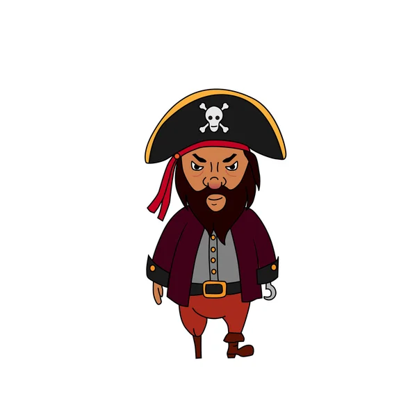 Personaje pirata de dibujos animados — Vector de stock