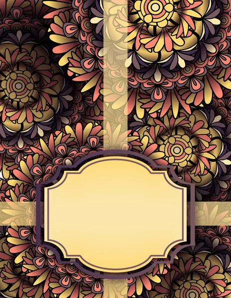 Mandala oder Radial Ornament Hintergrund Frame-Vorlage — Stockvektor