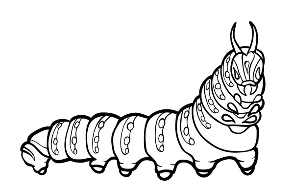Buku mewarnai: Caterpillar - Stok Vektor