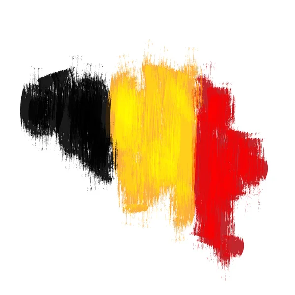 Grunge mapa de Bélgica com bandeira belga — Vetor de Stock