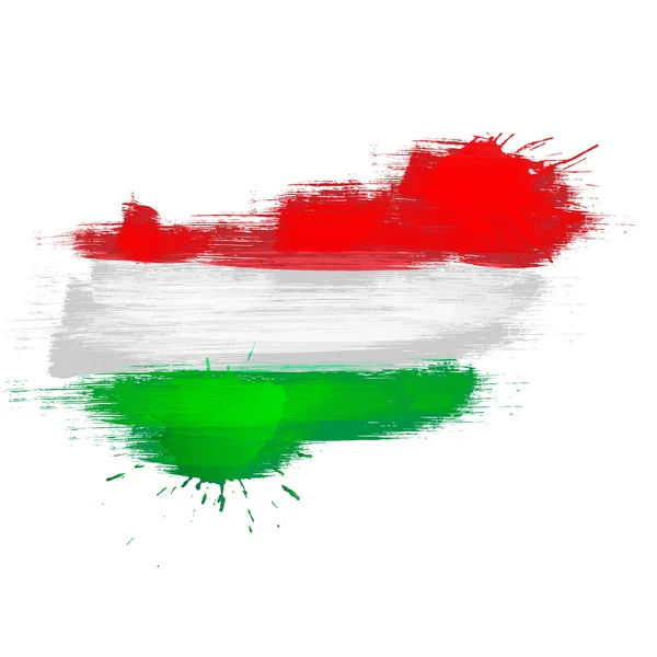 Grunge mapa Maďarska s maďarská vlajka — Stockový vektor