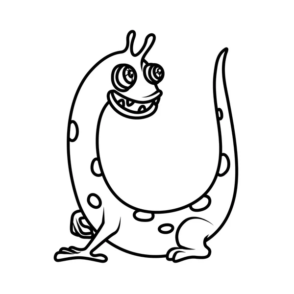 Monster alphabet coloring pages: letter U — Wektor stockowy