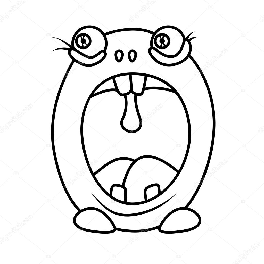 Download Alphabet monstre coloriages : lettre O — Image vectorielle ...