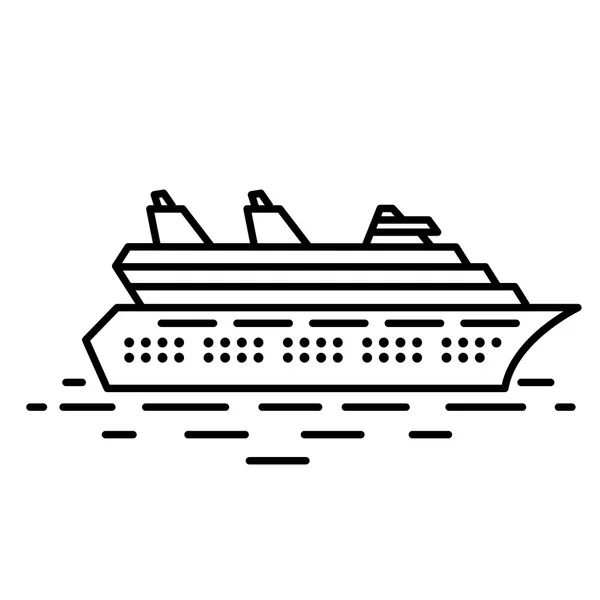 Flat linear cruise liner illustration — Stock Vector